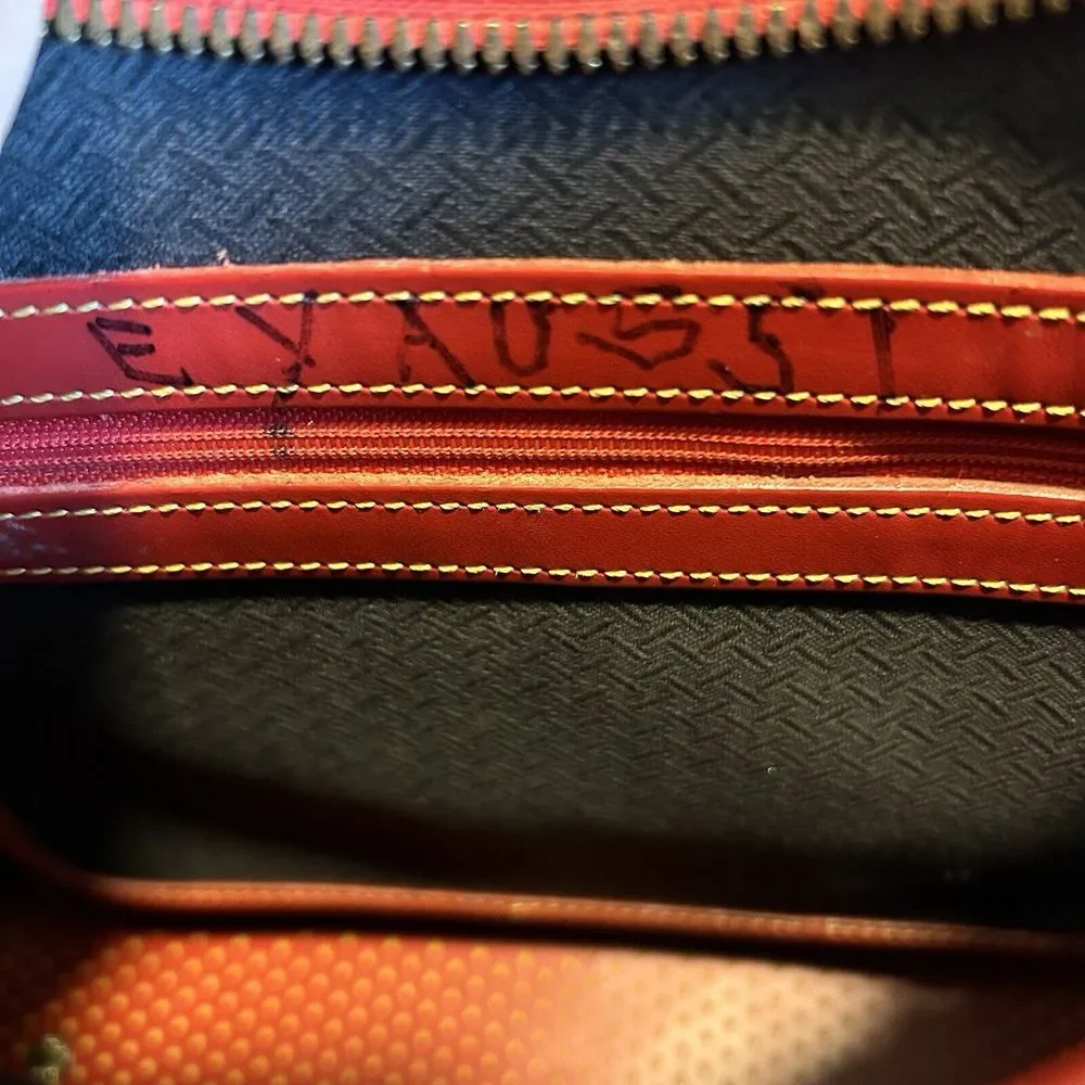 Dooney and Bourke Vintage ZipTop Red Leather Hobo Bag Gold Hardware FootedBottom
